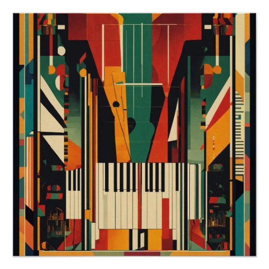 Harlem Renaissance Vintage Piano Perfect Poster (Voorkant)