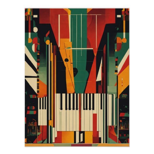 Harlem Renaissance Vintage Piano Perfect Poster (Voorkant)
