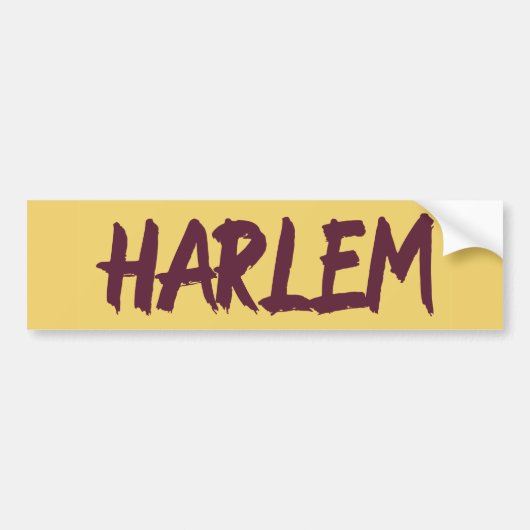 Harlem Text Base Design on Yellow Background Bum Bumpersticker (Voorkant)