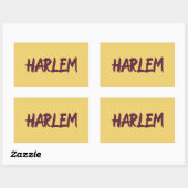 Harlem Text Base Design on Yellow Background Rechthoekige Sticker (Vel)