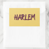 Harlem Text Base Design on Yellow Background Rechthoekige Sticker (Tas)