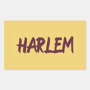 Harlem Text Base Design on Yellow Background Rechthoekige Sticker