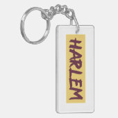 Harlem Text Base Design on Yellow Background Sleutelhanger (Voorkant Links)