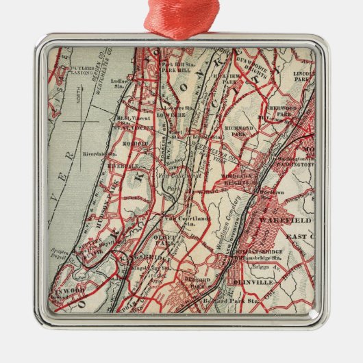 Harlem, Yonkers, Pelham Manor, New York Metalen Ornament (Voorkant)