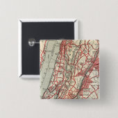 Harlem, Yonkers, Pelham Manor, New York Vierkante Button 5,1 Cm (Voorkant /achterkant)