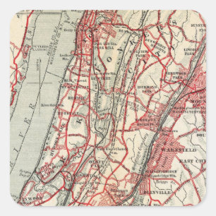 Harlem, Yonkers, Pelham Manor, New York Vierkante Sticker