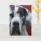 Harleqiuin Great dane Kaart (Gele Bloem)