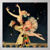 "Harlequin and Columbine" by FX Leyendecker Poster (Voorkant)