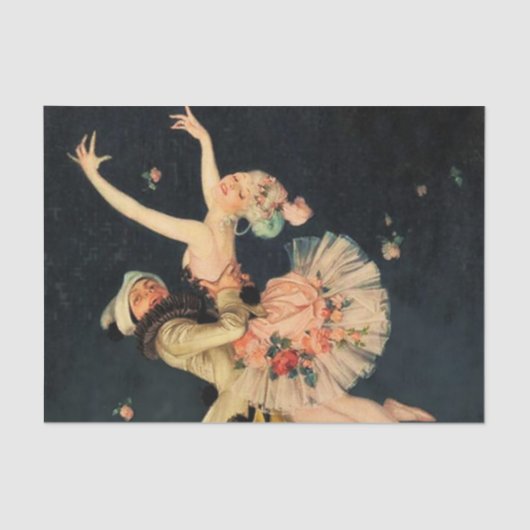 “Harlequin and Columbine” by FX Leyendecker Tissuepapier (Voorkant)