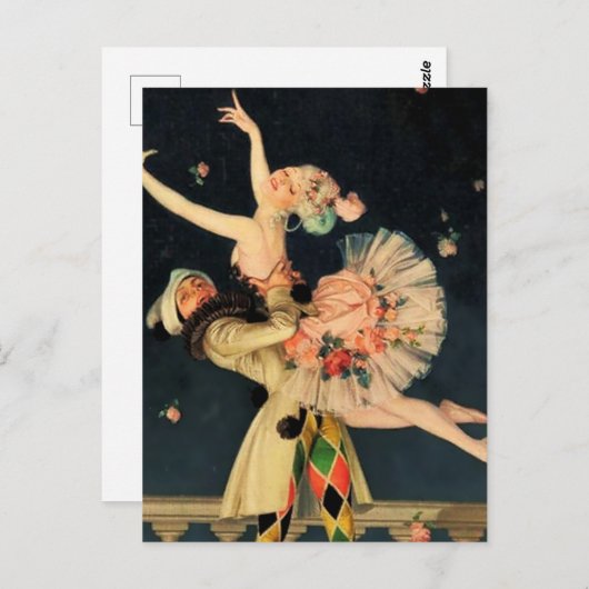 “Harlequin and Columbine” door FX Leyendecker Briefkaart (Voorkant / Achterkant)
