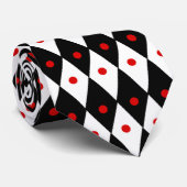 Harlequin and Red Dots 2 tie Stropdas (Opgerold)