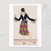 Harlequin Art Deco Mode Fabius Lorenzi Briefkaart (Voorkant)