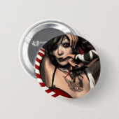 "Harlequin" Art Print Ronde Button 5,7 Cm (Voorkant /achterkant)
