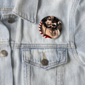 "Harlequin" Art Print Ronde Button 5,7 Cm (In situ)