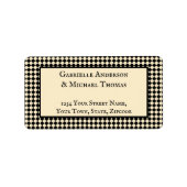 Harlequin Black Cream Text Border Address Labels (Voorkant)