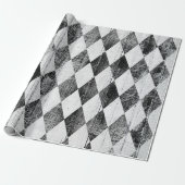 Harlequin Black en White Diamond Cadeaupapier (Uitgerold)