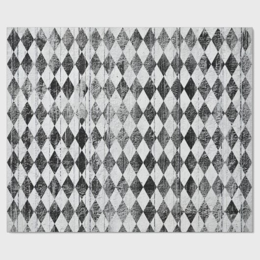 Harlequin Black en White Diamond Med Cadeaupapier (Vlak)