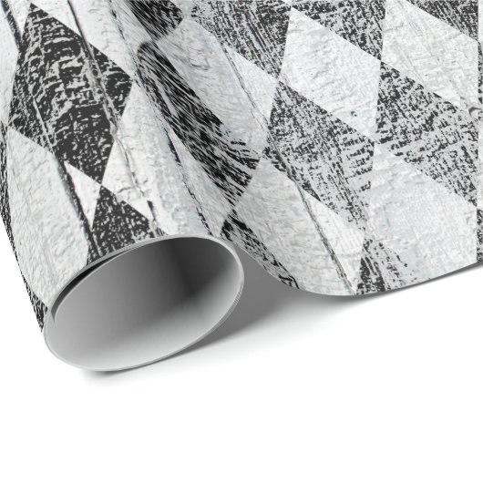Harlequin Black en White Diamond Med Cadeaupapier (Rol Hoek)