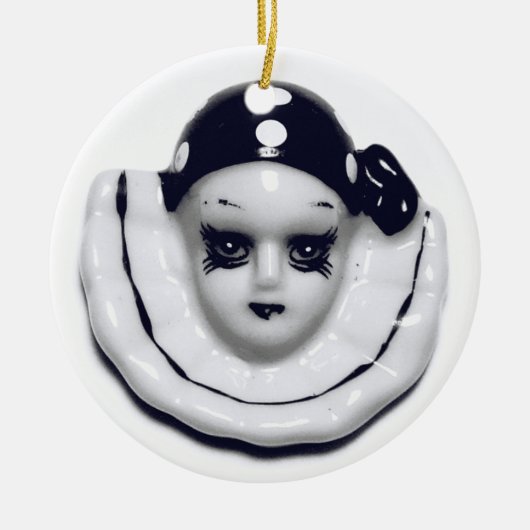 Harlequin Black en White Keramisch Ornament (Voorkant)
