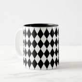 Harlequin Black en White Tweekleurige Koffiemok (Voorkant links)