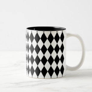 Harlequin Black en White Tweekleurige Koffiemok