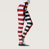 Harlequin Black White en Red Halloween Leggings (Rechts)