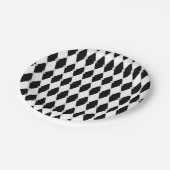 Harlequin Black White Rhombus Diamond Shape Papieren Bordje (Gekanteld)