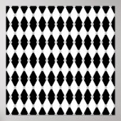Harlequin Black White Rhombus Diamond Shape Poster (Voorkant)