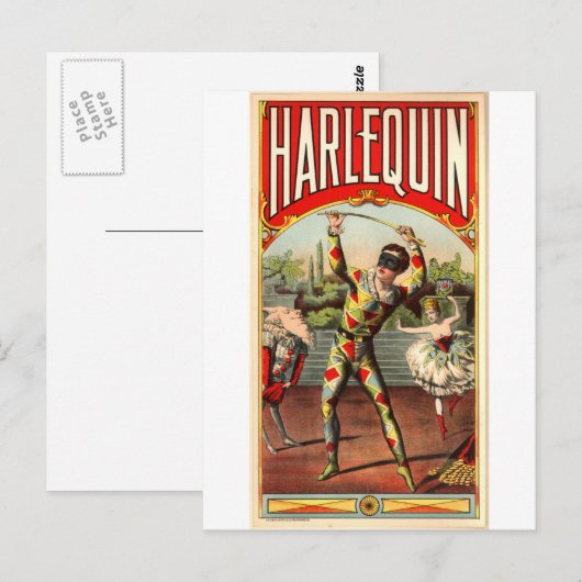 Harlequin Briefkaart (Voorkant / Achterkant)