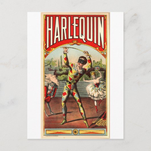 Harlequin Briefkaart (Voorkant)