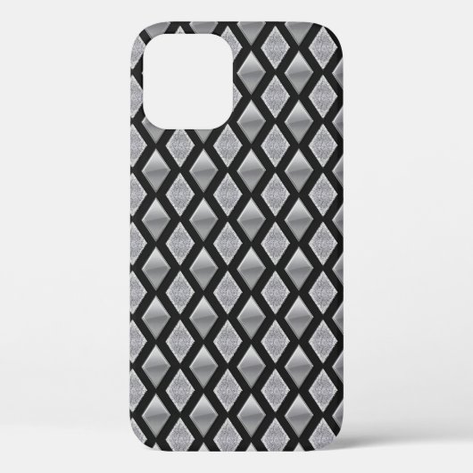 Harlequin Brushed Steel Glitter Combo Print Case-Mate iPhone Case (Achterkant)