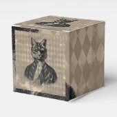 Harlequin Cat Grunge Bedankdoosjes (Voorkant Zijde)