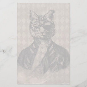 Harlequin Cat Grunge Briefpapier