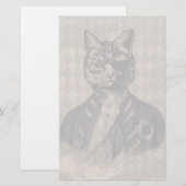 Harlequin Cat Grunge Briefpapier (Voorkant / Achterkant)