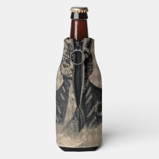 Harlequin Cat Grunge Flesjeskoeler (Fles Achterkant)