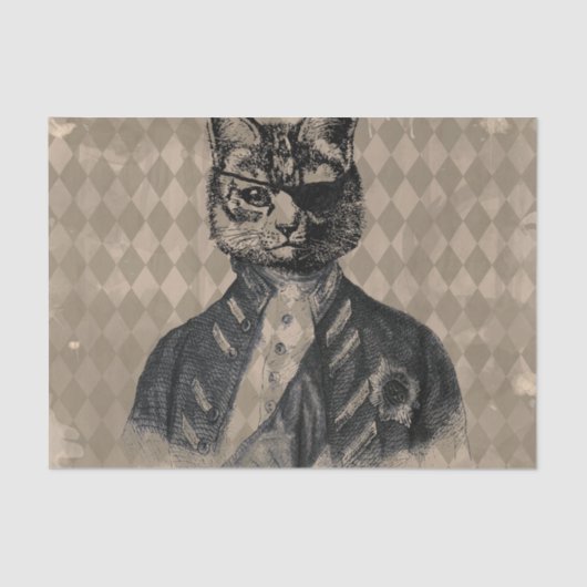 Harlequin Cat Grunge Tissuepapier (Voorkant)