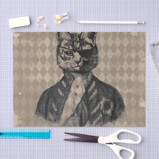 Harlequin Cat Grunge Tissuepapier (Craft)