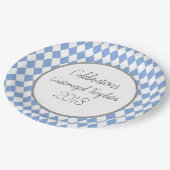 Harlequin-Celebration-Sjablonen-Customize-Blue Papieren Bordje (Gekanteld)