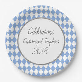Harlequin-Celebration-Sjablonen-Customize-Blue Papieren Bordje
