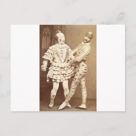  Harlequin & Clown Briefkaart (Voorkant)