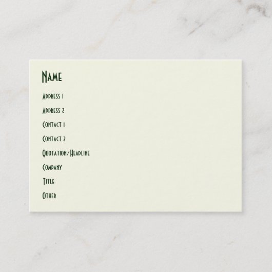 Harlequin Concentris Fir Visitekaartje (Voorkant)