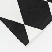 Harlequin Crown Black en White Diamond Monogram Fleece Deken (Hoek)