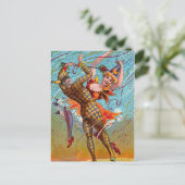 Harlequin Dansende  Illustratie Briefkaart (Staand voorkant)