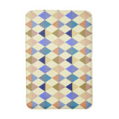 Harlequin / diamantpatroon - Cream en Blue Badmat (Voorkant Verticaal)