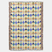 Harlequin / diamantpatroon - Cream en Blue Deken (Voorkant Verticaal)