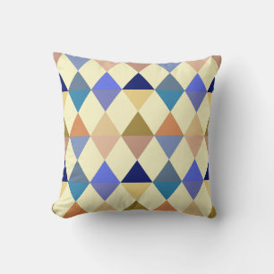 Harlequin / diamantpatroon - Cream en Blue Kussen