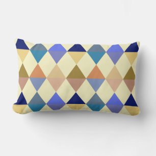 Harlequin / diamantpatroon - Cream en Blue Kussen