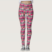 Harlequin / diamantpatroon - Grijs en wijn Leggings (Voorkant)
