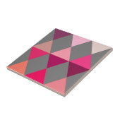 Harlequin / diamantpatroon - Grijs en wijn Tegeltje (Zijkant)