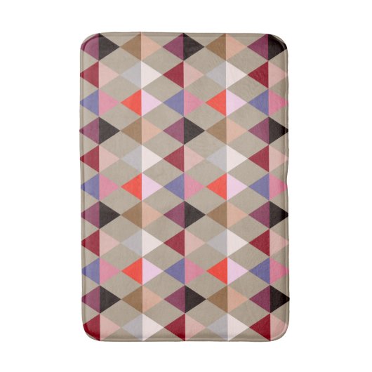 Harlequin / diamantpatroon - Taupe multi Badmat (Voorkant Verticaal)